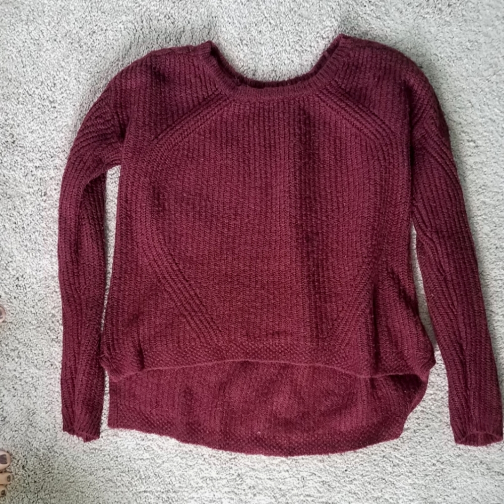 Pink Rose burgundy knit sweater